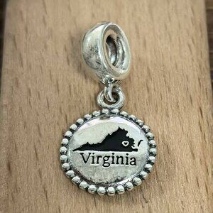 Pandora Virginia map Travel Charm Pendant, S925 Silver Bracelets